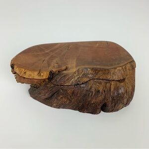 Wood Box Lid Yellow Cedar Live Edge Organic Shape Canada Vtg Brown Handmade